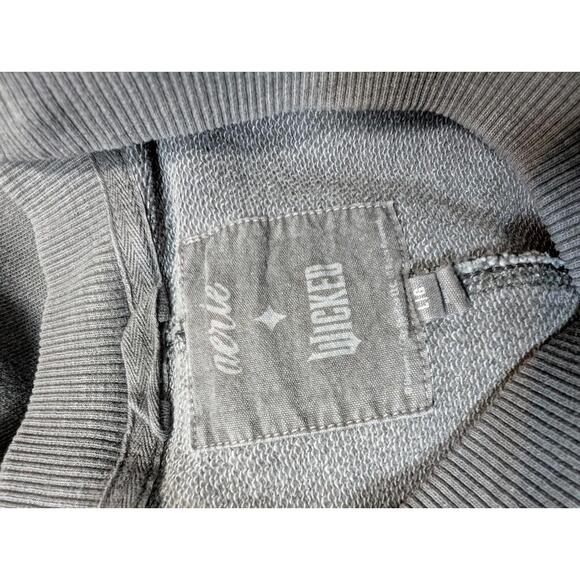 Aerie Wicked Gray Big Chill Sweatshirt Womens  L Universal Studio Glinda Elphaba - Picture 3 of 3